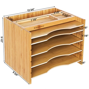 SONGMICS Bamboo Organizer 5 Shelves Eco-Friendly Design