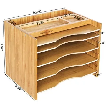 SONGMICS Bamboo Organizer 5 Shelves Eco-Friendly Design