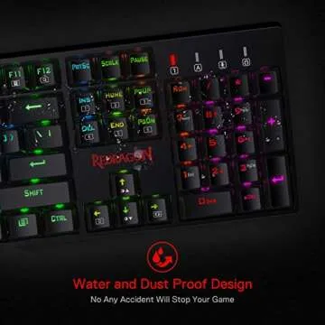 Redragon K582 RGB Mechanical Gaming Keyboard, 100% 104 Keys Standard Layout Gaming Keyboard with Double-Shot ABS Keycaps, Dynamic 16.8M RGB Backlit & Linear Red Switch, Redefine Software Supported