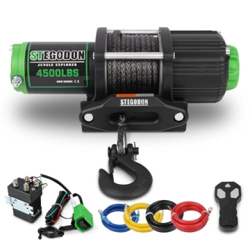 STEGODON 4500 lb Waterproof Electric Winch for ATV/UTV with Synthetic Rope