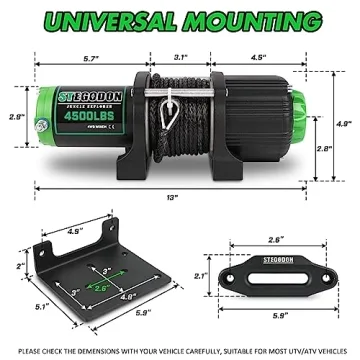 STEGODON 4500 lb Winch with Wireless Remote for ATV/UTV