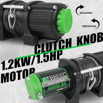 STEGODON 4500 lb Winch with Wireless Remote for ATV/UTV