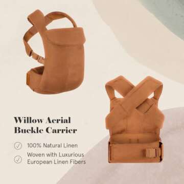 WildBird - Aerial Carrier - 7 to 45 lbs - for Moms, Dads & Caregivers - 100% Natural European Linen Fibers - Versatile & Adjustable - Large Size - Willow Fabric