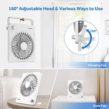 EasyAcc Portable Desk Fan | Ultra-Quiet & Rechargeable Cooling