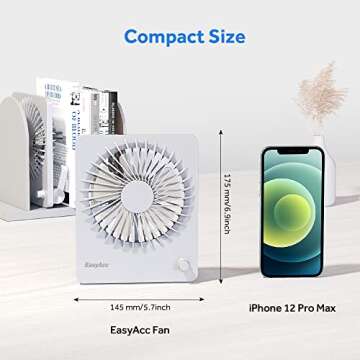 EasyAcc Portable Desk Fan | Ultra-Quiet & Rechargeable Cooling