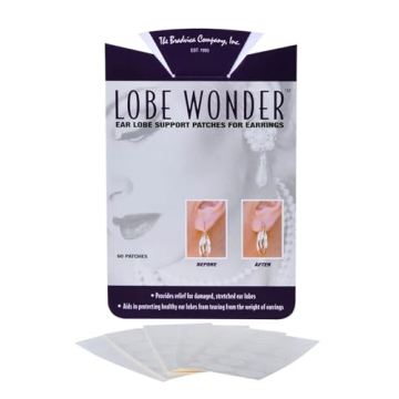 Lobe Wonder - The ORIGINAL Ear Lobe Support Patch for Pierced Ears - Eliminates the Look of Torn or ...
