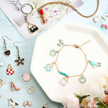 90 Colorful Makeup Charms for Jewelry DIY Enthusiasts