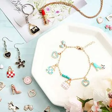 90 Colorful Makeup Charms for Jewelry DIY Enthusiasts