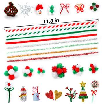 700 Pcs Christmas Pipe Cleaners Craft Set for All Ages
