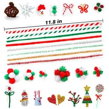 700 Pcs Christmas Pipe Cleaners Craft Set for All Ages