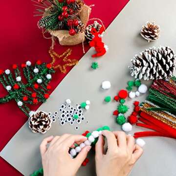 700 Pcs Christmas Pipe Cleaners Craft Set for All Ages
