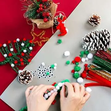 700 Pcs Christmas Pipe Cleaners Craft Set for All Ages