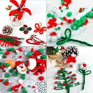 700 Pcs Christmas Pipe Cleaners Craft Set for All Ages