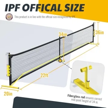 JAYA Stable Pickleball Net with Holder, Easy Setup, 22 Feet