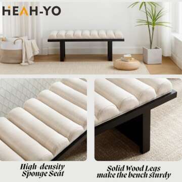 HEAH-YO Modern Bench - Stylish Upholstered Entryway Seating