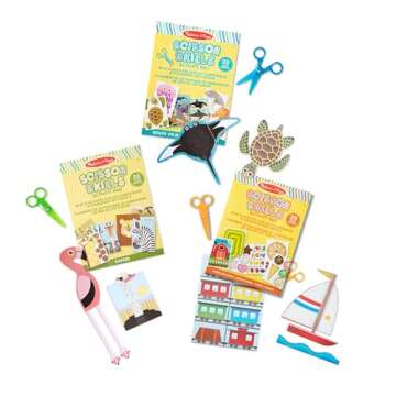 Melissa & Doug Scissor Skills Activity Pad with Child-Safe Scissors 3-Pack (Safari, Sea Life, Activities – 20 Pages Each)