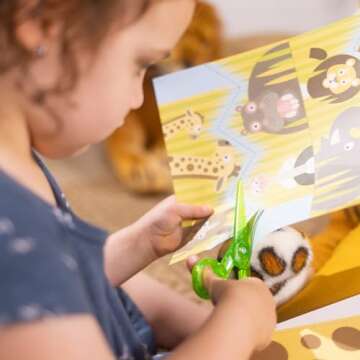 Melissa & Doug Scissor Skills Activity Pad with Child-Safe Scissors 3-Pack (Safari, Sea Life, Activities – 20 Pages Each)