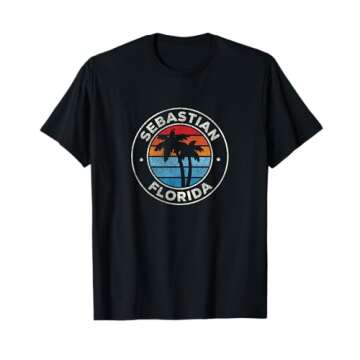 Sebastian Florida FL Vintage Graphic Retro 70s T-Shirt