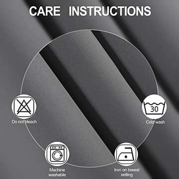 LEMOMO Grey Blackout Curtains/52 x 84 Inch/Set of 2 Panels Thermal Insulated Room Darkening Curtains for Bedroom
