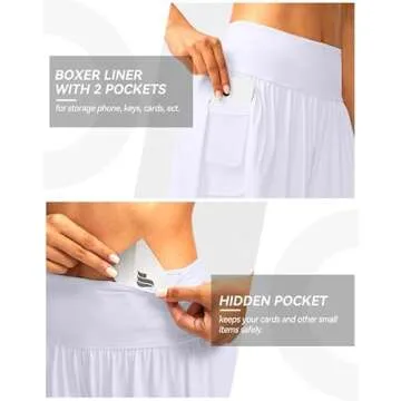 Soothfeel Women's High Waisted Swim Skirt Shorts 3" Flowy Swimsuit Bathing Suit Swim Bottoms for Women with Pockets UPF 50+ (White, L)