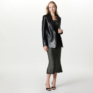 Stylish Anouk Faux-Leather Blazer from The Drop