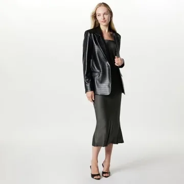 Stylish Anouk Faux-Leather Blazer from The Drop