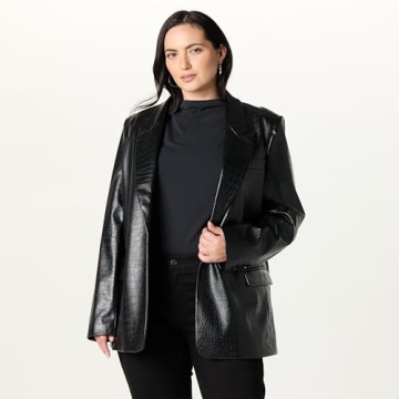 Stylish Anouk Faux-Leather Blazer from The Drop