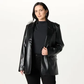 Stylish Anouk Faux-Leather Blazer from The Drop