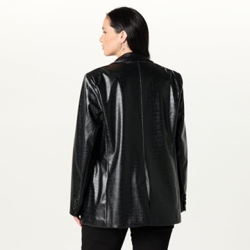 Stylish Anouk Faux-Leather Blazer from The Drop