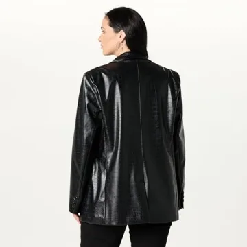 Stylish Anouk Faux-Leather Blazer from The Drop