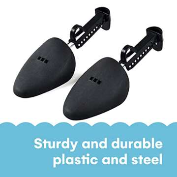 oa Store Premium Shoe Trees - 10 Pair Set - Adjustable, Sturdy Plastic & Steel Design - Maintains Sh...