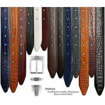 Brandon Italian Calfskin Golf Dress Belt 1-1/8" Wide