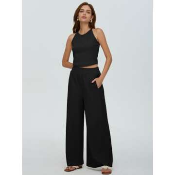 Stylish 2 Piece Summer Outfit for Women with Pockets