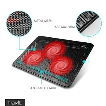 Havit HV-F2056 Portable Laptop Cooler with 3 Fans