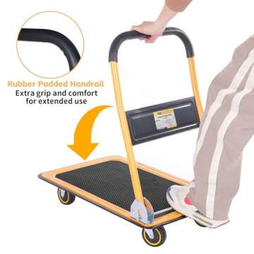 MaxWorks Foldable Platform Truck Dolly for Easy Hauling
