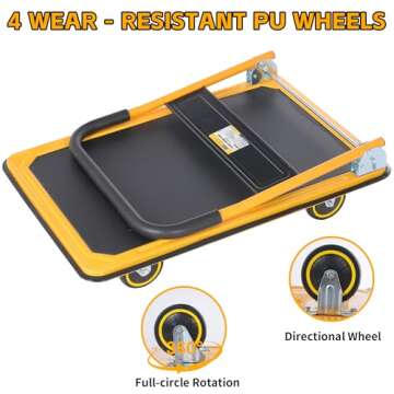 MaxWorks Foldable Platform Truck Dolly for Easy Hauling