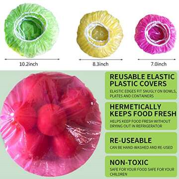 Elastic Food Storage Covers Reusable Stretch Plastic Wrap Bowl Covers Fresh Keeping Bags Elastic Alt...