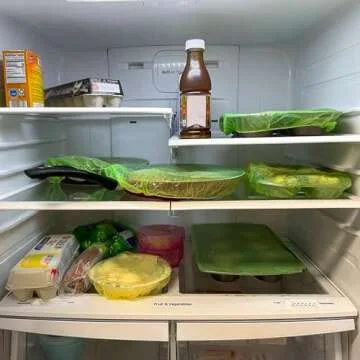 Elastic Food Storage Covers Reusable Stretch Plastic Wrap Bowl Covers Fresh Keeping Bags Elastic Alternative to Foil for Family Outdoor Picnic 3 Size Bowl Covers for Bread Proofing(60)