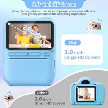 Kids Camera Instant Print, 3.0" HD 32MP Kids Camera Birthday Gifts for 3-12 Year Old Girls Boys, 108...