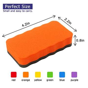 Tamaki 6 Pack Magnetic Whiteboard Eraser, Dry Eraser Board Erasers, Dry Erasers for White Board, Whi...