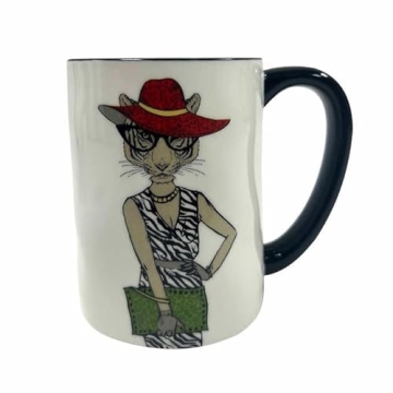 Hipster Animal Coffee Mugs 17.5 oz Signature Housewares