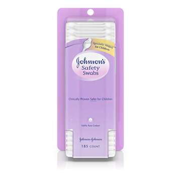 JOHNSON'S Safety Swabs 185 Each Pack of 4 Perfect for Kids