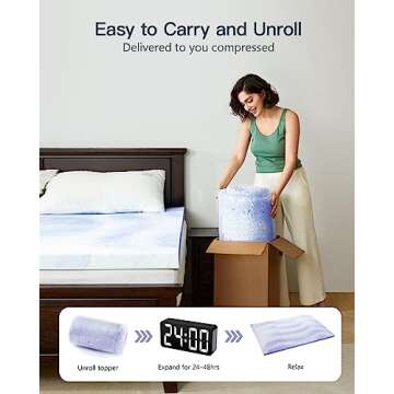 PERLECARE 3 Inch Twin Memory Foam Mattress Topper