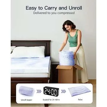 PERLECARE 3 Inch Twin Memory Foam Mattress Topper