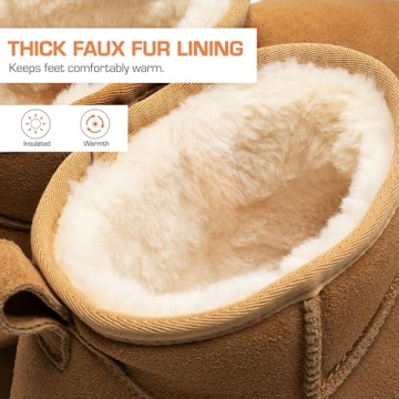 Stylish FuzzyClassic Platform Mini Boots for Women