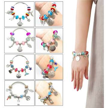 Klmars Charm Bracelet Kit - Unicorn & Mermaid Designs