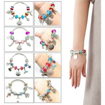 Klmars Charm Bracelet Kit - Unicorn & Mermaid Designs