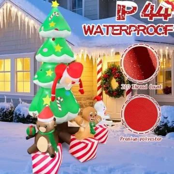 GIGLIM Inflatable Christmas Tree 8FT Christmas Yard Decor