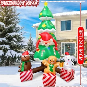 GIGLIM Inflatable Christmas Tree 8FT Christmas Yard Decor