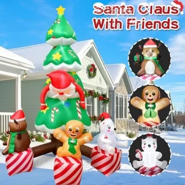GIGLIM Inflatable Christmas Tree 8FT Christmas Yard Decor